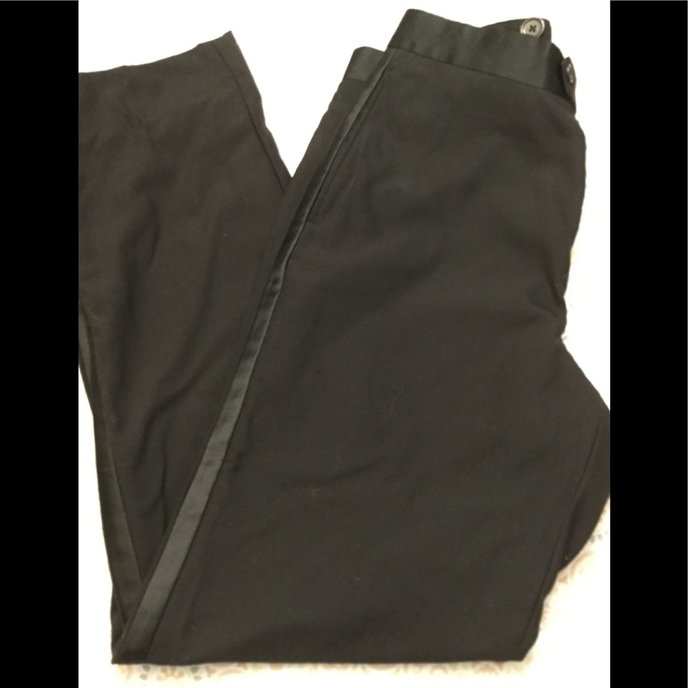 WILKE RODRIGUEZ Black Tuxedo Pants Wool Blend